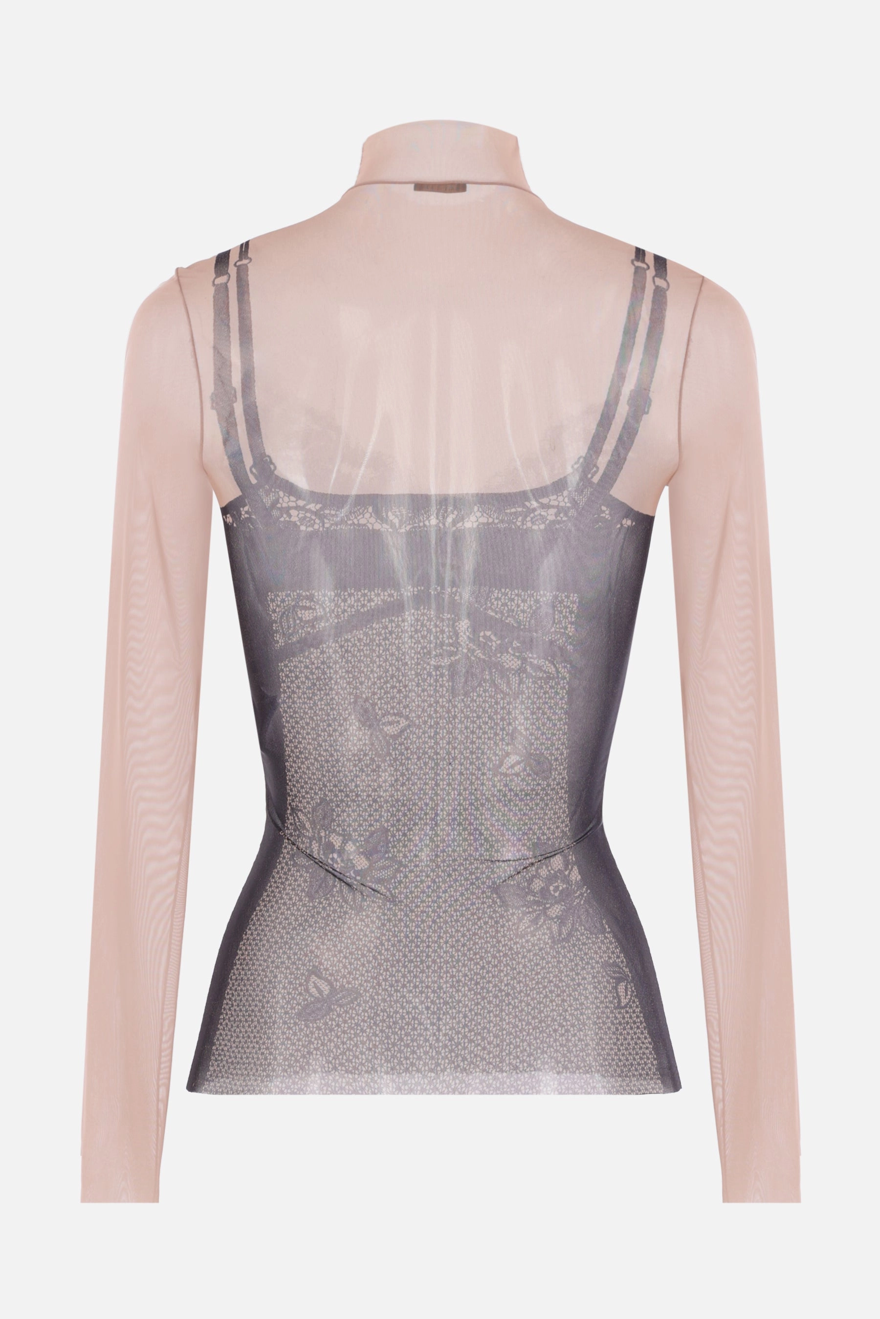 Trompe l'Œil Lingerie top in stretch mesh