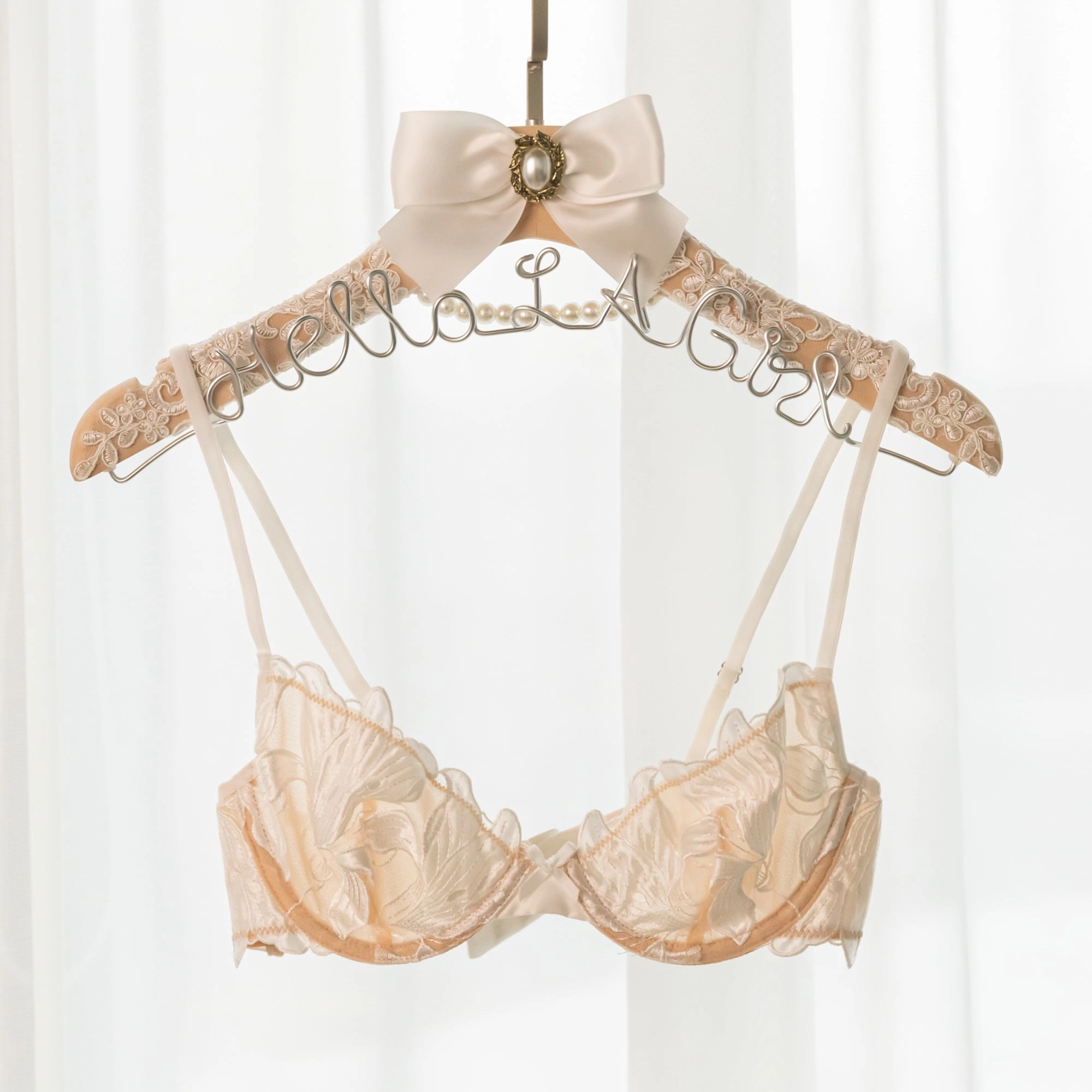 White Magic Flower Embroidery Mesh Bra Lingerie