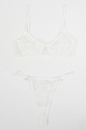 White Mesh Lingerie Set